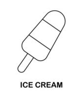 Coloring page with Ice Cream for kids vector