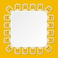 Giraffe with square frame for banner, poster, and greeting card vector