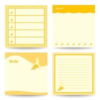 Set of square notepads with Banana vector