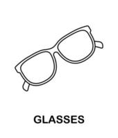 Coloring page with Glasses for kids vector