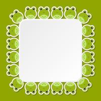 Frog with square frame for banner, poster, and greeting card vector