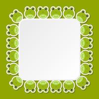 Frog with square frame for banner, poster, and greeting card vector