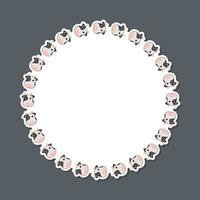 Cow with round frame for banner, poster, and greeting card vector