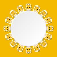 Giraffe with round frame for banner, poster, and greeting card vector