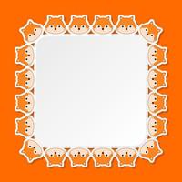 Fox with square frame for banner, poster, and greeting card vector