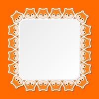 Fox with square frame for banner, poster, and greeting card vector