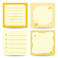 Set of square notepads with Banana vector