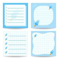 Set of square notepads with Ice Cream vector