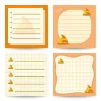 Set of square notepads with Sailboat vector