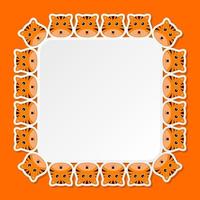 Tiger with square frame for banner, poster, and greeting card vector
