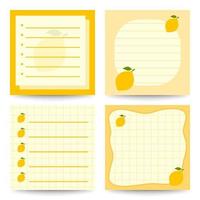 juego de libretas cuadradas con limon vector