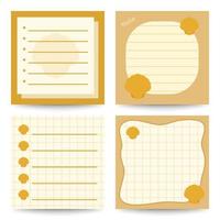 Set of square notepads with Seashell vector