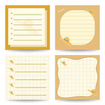 Set of square notepads with Women Hat