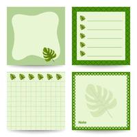 juego de libretas cuadradas con monstera vector