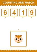 Counting and match Owl face. Worksheet for kids vector