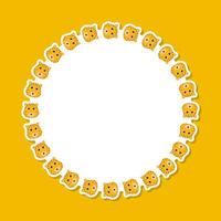 Leopard with round frame for banner, poster, and greeting card vector