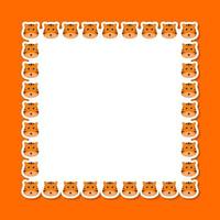 Tiger with square frame for banner, poster, and greeting card vector