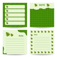 Set of square notepads with Monstera vector