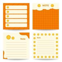 Set of square notepads with Sun vector