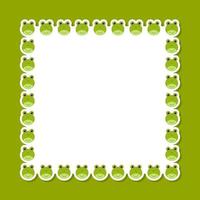 Frog with square frame for banner, poster, and greeting card vector