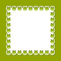 Frog with square frame for banner, poster, and greeting card vector