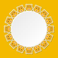 Leopard with round frame for banner, poster, and greeting card vector