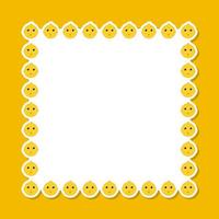 Chicken with square frame for banner, poster, and greeting card vector