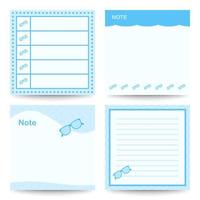 Set of square notepads with Glasses vector