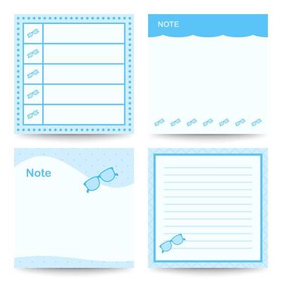 Set of square notepads with Glasses