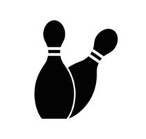Pin bowling icon vector logo design template