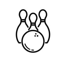 Pin bowling icon vector logo design template
