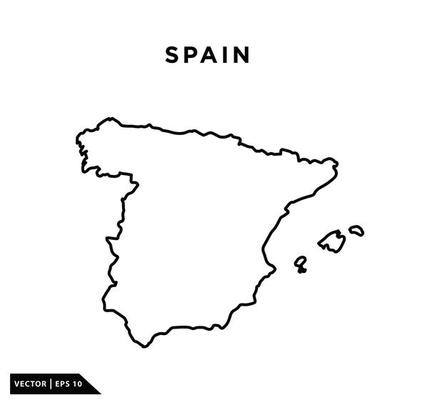 Spain map icon vector logo design template