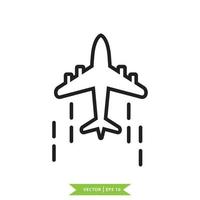 Airplane icon vector logo design template