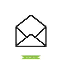 Envelope icon vector logo design flat style