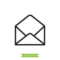 Envelope icon vector logo design flat style