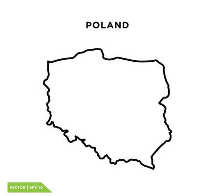 Poland map icon vector logo template