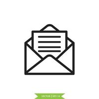 Envelope icon vector logo design flat style