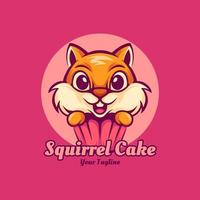 Squirrel Cake Character Logo vector