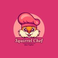 logotipo del personaje del chef ardilla 2 vector