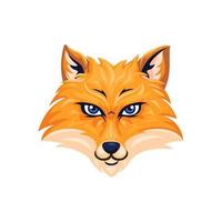 Fox head character logo symbol cartoon illustration vector