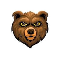 Bear head mascot logo symbol cartoon illustration vector