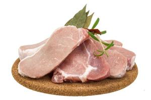 Raw pork steak photo