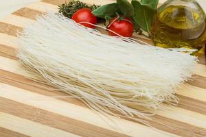 Raw rice noodles photo