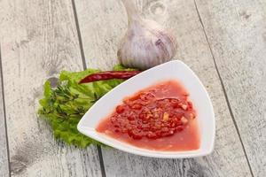 Spicy tomato and garlic sauce photo