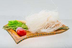 Raw rice noodles photo