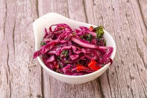 Pickled red cabbage with herbs photo