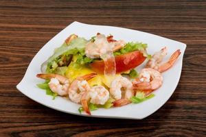 Shrimps with aloe vera salad photo