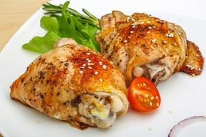 Roasted chicken thighs photo