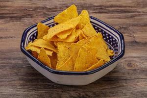 Mexican crunchy corn nachos triangle photo