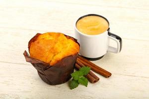 Muffin with coffee photo